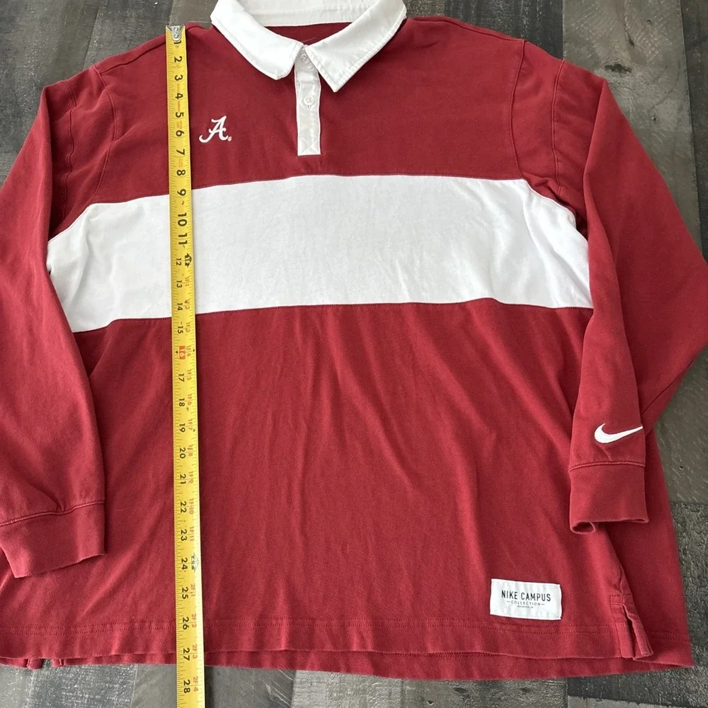 Nike Alabama Crimson Tide Red White Long Sleeve polo Nike Campus Collection XL